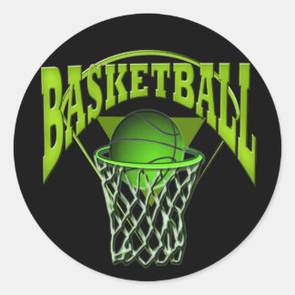 Into The Hoop Basketball and Backboard Classic Round Sticker