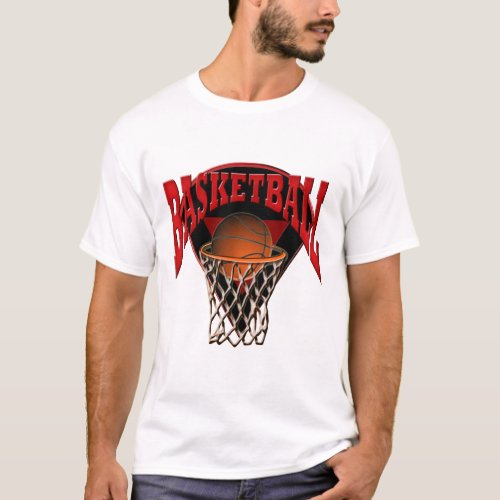 Into The Hoop Basketball and Backboard T_Shirt