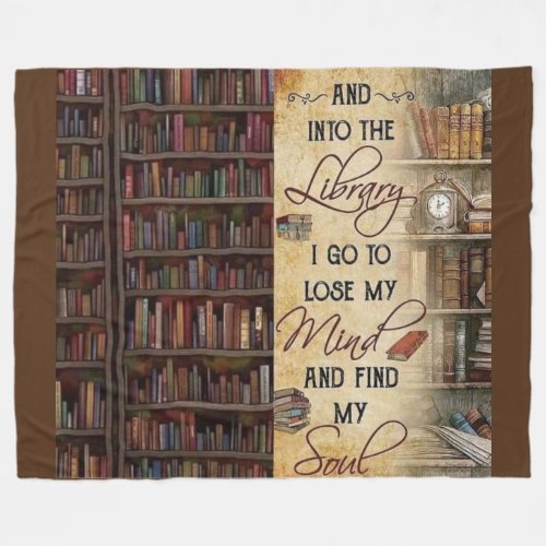 Into the Library I Go Fleece Blanket