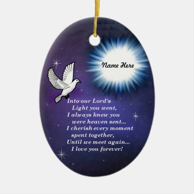 Into the Light Bird Ceramic Ornament (Front)