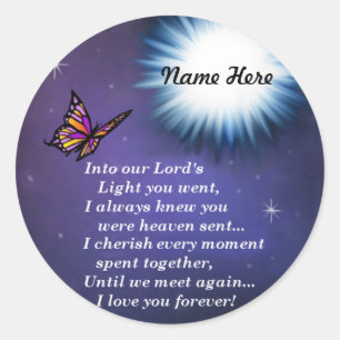 Into The Light Butterfly Classic Round Sticker