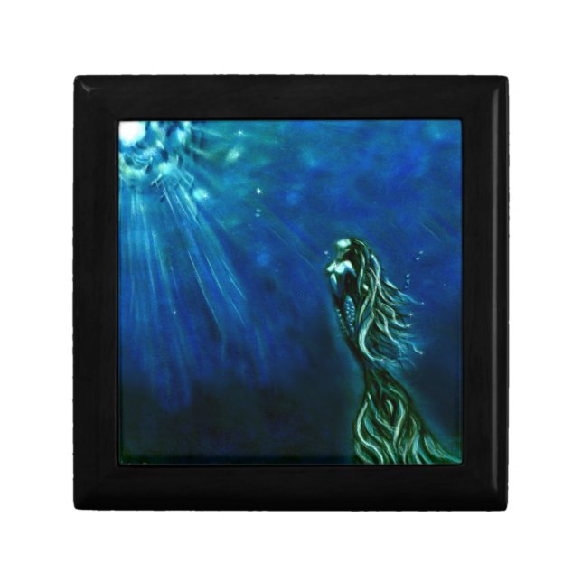 Into The Light Mermaid Tile and Wood Box (Front)