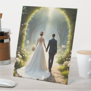 Into the Mystic: Newlyweds' Journey  Pedestal Sign