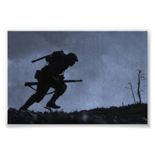 Into the Night a Soldier on the Battlefield Photo Print
