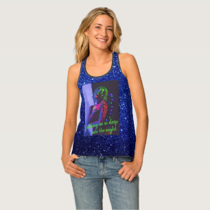 Into the Night BlueFaux Glitter Women's Tank Top