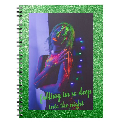 Into the Night Green Background Grocery Bag Play Notebook
