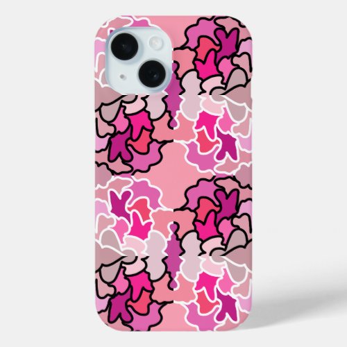 Into The Pink Mid Century Geometric Pattern Art iPhone 15 Case