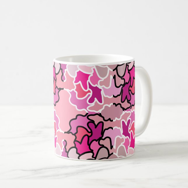 Into The Pink Mid Century Geometric Pattern Art Coffee Mug (Front Right)
