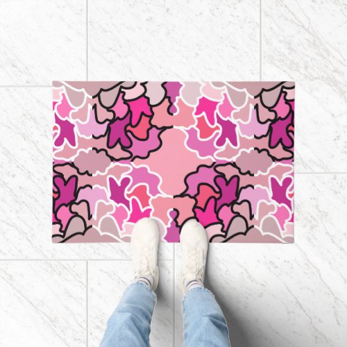 Into The Pink Mid Century Geometric Pattern Art Doormat