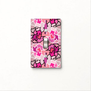 Into The Pink Mid Century Geometric Pattern Art Light Switch Cover