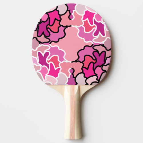 Into The Pink Mid Century Geometric Pattern Art Ping Pong Paddle