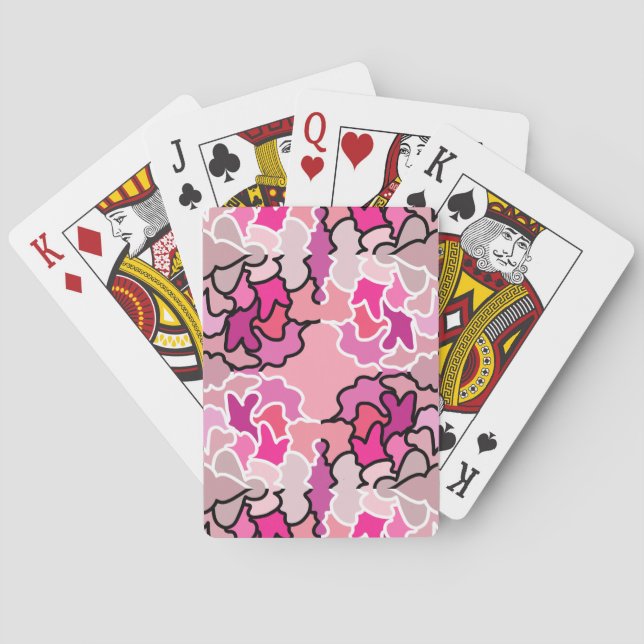 Into The Pink Mid Century Geometric Pattern Art Poker Cards (Back)