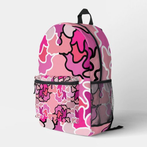 Into The Pink Mid Century Geometric Pattern Art Printed Backpack