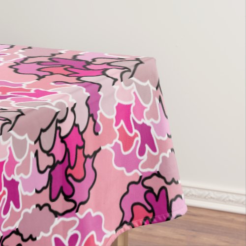 Into The Pink Mid Century Geometric Pattern Art Tablecloth