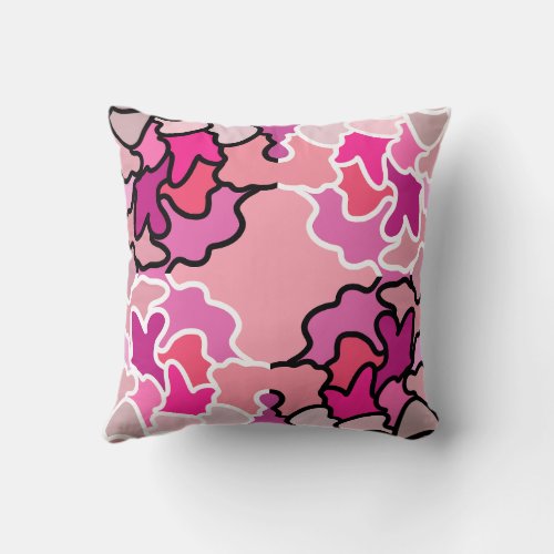 Into The Pink Mid Century Geometric Pattern Art Throw Pillow