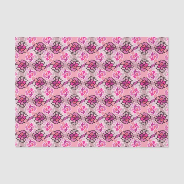 Into The Pink Mid Century Geometric Pattern Art Tissue Paper (Front)