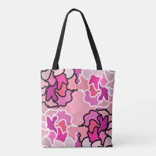 Into The Pink Mid Century Geometric Pattern Art Tote Bag