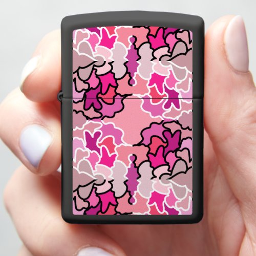 Into The Pink Mid Century Geometric Pattern Art Zippo Lighter