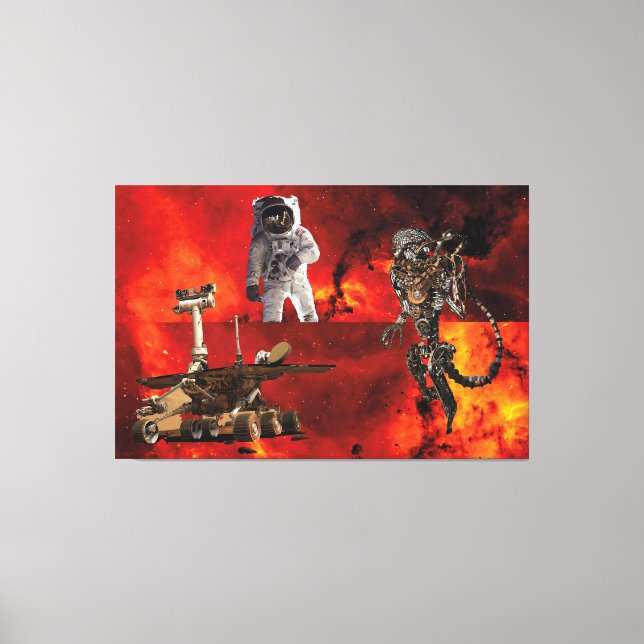 "Into the Unknown: Cosmonaut in the Cosmos Canvas Print (Front)