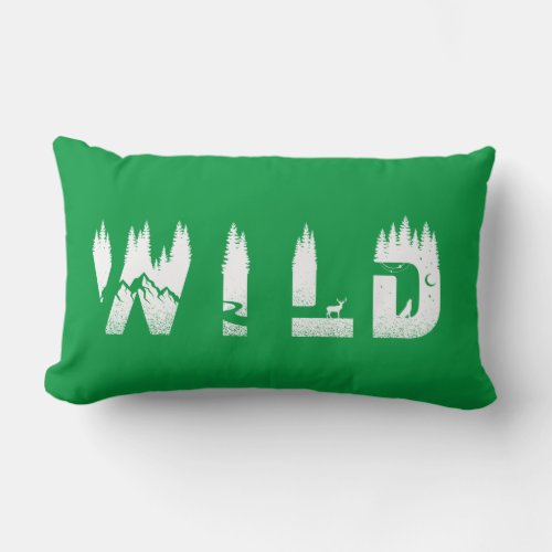 Into The Wild Camping Wilderness Hiking Lover Lumbar Pillow