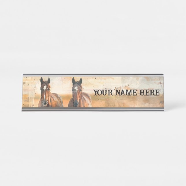 Into the Wild Horse Desk or Hanging Name Plate (Front)
