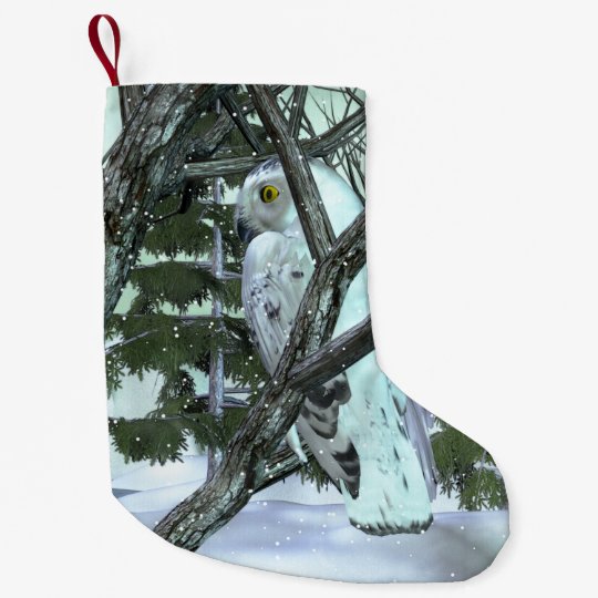 into the wild snowy owl scene holiday decor small christmas stocking - Small Christmas Stocking Decorations into the wild snowy owl scene holiday decor small christmas stocking - Small Christmas Stocking Decorations
