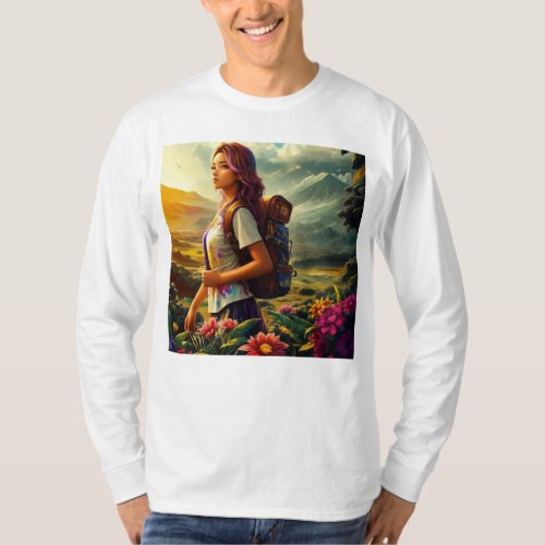 Into the Wild Thrill of Hiking Majestic Mountain T_Shirt