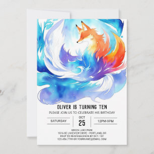 Into the Wilderness Fox Birthday Invitation