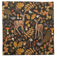 Into the woods/Autumn deer on black