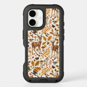 Into the woods/Autumn deer on off white iPhone 16 Case