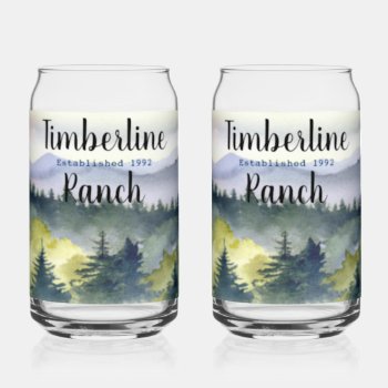 Into The Woods Drinkware Set Can Glass by NightOwlsMenagerie at Zazzle