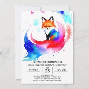Into the Woods Foxes Birthday Party Delight Invitation