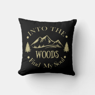 Into the Woods Hiking Hiker gift Throw Pillow