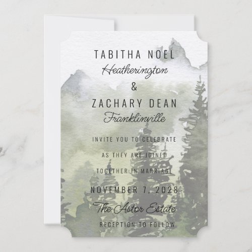 Into The Woods Rustic Wedding Invitation