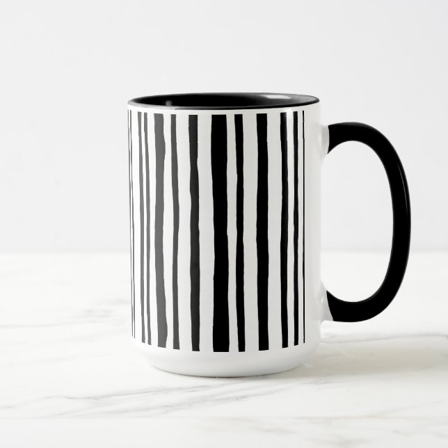 Into the Woods Stripes black RInger Mug (Right)