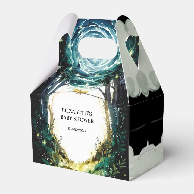 Into the Woods Woodland Baby Shower Favor Boxes (Front Side)