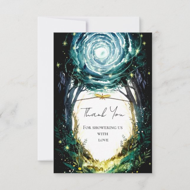 Into the Woods Woodland Baby Shower Thank You Card (Front)