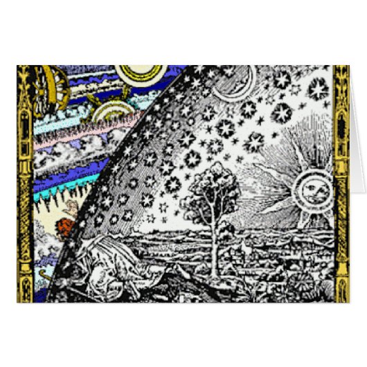 Intracate Celestial sphere Sun Moon Stars Planets Cards (Front Horizontal)