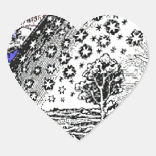 Intracate Celestial sphere Sun Moon Stars Planets Heart Sticker
