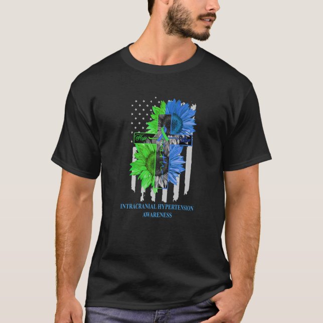Intracranial Hypertension Awareness US Flag Faith T-Shirt (Front)