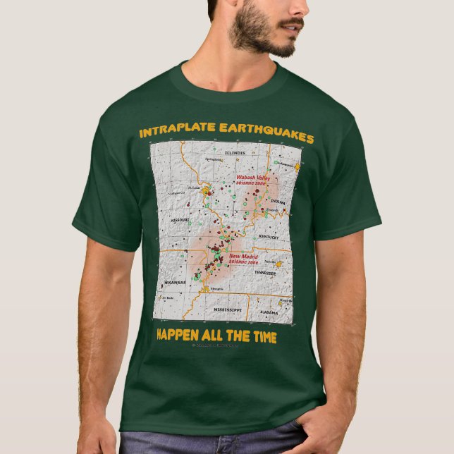 Intraplate Earthquakes Happen All The Time Humor T-Shirt (Front)