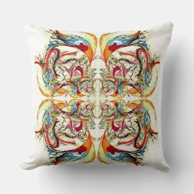 Intricate abstract pattern two sides throw pillow (Front)