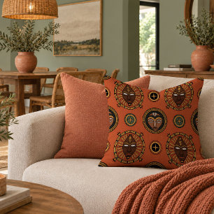 Intricate African Heritage Motifs Throw Pillow Art