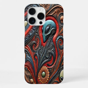 Intricate Alien Design Inspired by Cosmic Themes iPhone 16 Pro Max Case