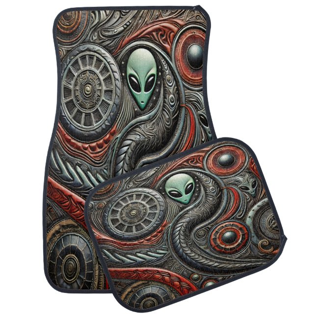 Intricate Alien Springs From Cosmic Mystery Car Floor Mat (Set)