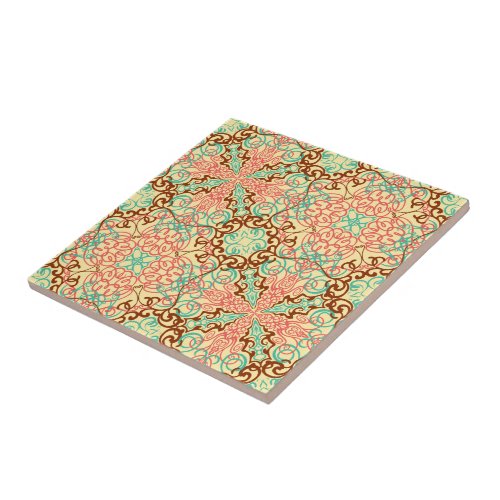 Intricate Arabesque Ceramic Tile