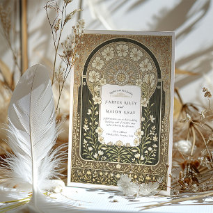 Intricate Art Nouveau Floral Wedding Invitation