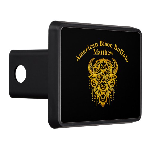 Intricate Bison Design With Tribal Elements Hitch Cover (Right)