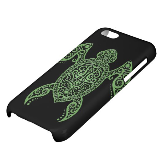 Intricate Black and Green Sea Turtle iPhone Case (Bottom)