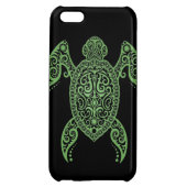 Intricate Black and Green Sea Turtle iPhone Case (Back)